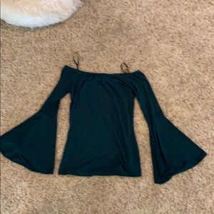 Off the shoulder blouse with bell bottom sleeves